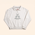 Ivory collared sweatshirt with crossed clubs GG print