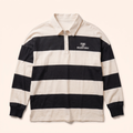 Navy and cream stripe rugby polo