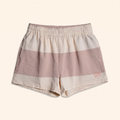 Cream and rose stripe shorts with GG circle mark