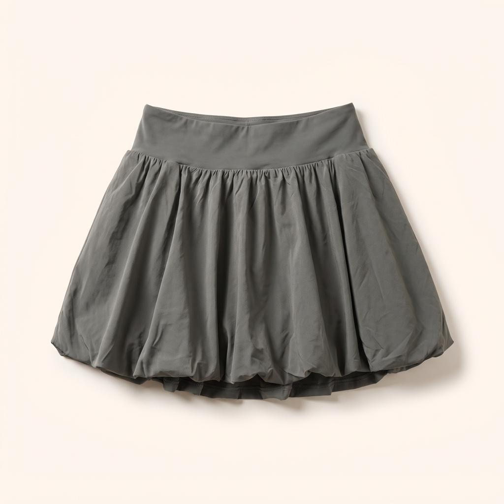 Olive bubble-hem skirt