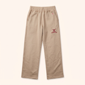 Sand wide-leg sweatpants with red cherry embroidery